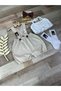Creamy Teddy Bear Concept Salopet and Crop Socks Set for Baby Girl - 2