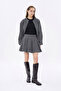 Thick Pleated Stitch Mini Skirt Anthracite