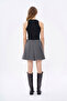 Thick Pleated Stitch Mini Skirt Anthracite - 5