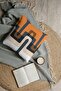 4-Piece Digital Printed Gift Armchair - Ecru Tile Grey Diagonal Shaped Throw Pillow Pillow Cover - 2