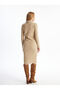 Shirt Collar Shiny Look Dress - 4
