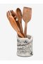 Walnut Wood Handmade Spoon Set Wooden Natural Spoons and Decorative Countertop Spoon Holder - 7