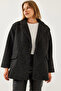 Women's Black Casual Cashmere Coat 2602 60261005
