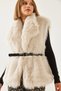Women's Cream Fur Belted Vest 6804 60351242 - 2