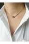 Steel Mesh Chain Black Enameled Leyla Necklace
