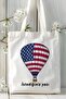 America Flag Printed Cloth Bag Shoulder Bag Model - 2