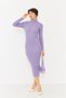 Women's Finger Detailed Long Ribbed Knitwear Dress - 7