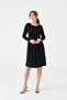 Women's Long Sleeve Suitable for Breastfeeding Detail Hijab Viscose Comfortable Stylish Midi Maternity Dress - 5