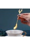 1Pc Gold Gold New Year's Christmas Deer Figured Tea Coffee Spice Spoon 14cm - 3