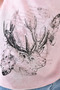 Women's Degaye Collar Deer Printed Heart Stone Print Asymmetrical Sporty Stylish Casual Curve Powder Color Blouse - 6