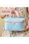 Candy Blue Pink Inner Sections Adjustable Makeup Bag Cosmetic and Travel Bag - 2