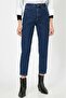 Anastasile Ramrod Dark Blue Lycra Mom Fit Zip-Up Jeans - 3