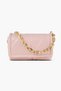 Quilted Women's Powder Pink Leather Crossbody Shoulder and Handbag Celia