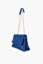 Cobalt Blue Asymmetrical Patterned Gold Strap Crossbody and Shoulder Bag Silvia - 2