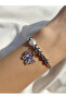 Women's Silver Color Dangle Stone Butterfly Pearl Bracelet - 2