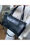 Women's Black Genuine Rich Leather Shoulder and Shoulder Bag - 3