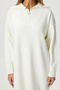 Women's Magie Polo Neck Zippered Cream Long Knitwear Dress - 5