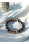 Tibetan Agate - Onyx - Hematite Natural Stone Design Bracelet (Nazar-Courage-Stress-Positive Energy) - 5
