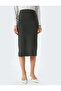 Midi Pencil Skirt with Slim Fit Back Slit Detail - 3