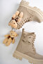 Girl's Waterproof Guaranteed Anatomical Thick Sole Teddy Bear Accessory Lace up Zippered - 2