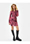 Shirt Dress Batik Patterned Mini Size Drape Detailed