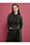 Batik Patterned Sweatshirt Crew Neck Corset Look - 4