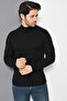Men's Black Half Turtleneck Basic Knitwear Sweater