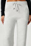 Women's Leo Inner Fleece Tight Texture Straight Cut Thick Carmelange Sweatpants - 3