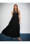 Melis Ağazat X - Halter Neck Long Dress Viscose Crochet Detail - 2