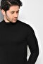 Men's Black Half Turtleneck Basic Knitwear Sweater - 4