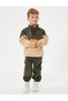 Plush Jacket Stand Collar Pocket Zipper Closure Parachute Fabric Detailed