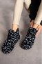 Black women's plush furry slippers home boots home shoes thick lightweight sole - 2