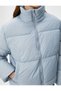 Short Puffer Jacket Stand Collar Pocket Zippered - 5