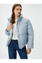 Short Puffer Jacket Stand Collar Pocket Zippered