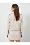 Suede Look Jacket Buttoned Pocket Detailed Epaulettes - 4