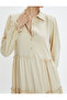 Maxi Dress Long Sleeve Shirt Collar Button Detailed Viscose Fabric - 5