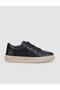 100% Genuine Leather Black Lace-Up Men's Sports Shoes