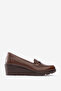 Women's Wedge Heel Comfort Shoes Real Leather Br 44300 Tan