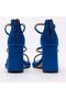 Donna Women's Stone Embroidered Satin Platform Heeled Sandals-1393 - 4