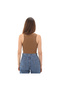 000Hge0E01-R Small Staple Fitted Crop Tank Women's T-Shirt Brown - 4