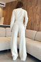 Stone Women's Half Fisherman Knitted Crop Sweater Trousers Knitwear Top and Bottom Set - 5