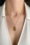 Women's Steel Necklace Tarot Series Flat Chain Flat Plate Colorful Stone Lovers Necklace - 2
