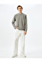Crew Neck Cotton Blended Ataturk Printed Sweatshirt - 2
