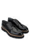 Men's Genuine Leather Black Opening Casual Shoes - 2