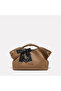 Maxi Size Camel Women's Handbag with Accessory Detail - Tina