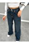 Darkblue Tasseled Wide Leg Jeans - 4