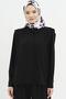 Padded Shirt with Shoulder Pleats - Black - 2