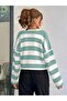 Women's Knitwear Striped Gold Buttoned Jacket Cardigan - 3