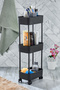 Hwh-easy 3-Tier Multi-Purpose Shelf منظم الحمام والمطبخ (مع عجلات)