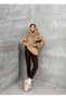 Women's Sweatshirt Oversize Plush Hooded with Pockets and Elasticated Sleeves - 2